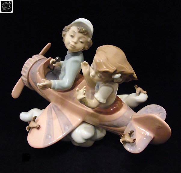 女性に人気！ LLADRO リヤドロ 飛行機の二人 絶版 リヤドロ - htii.edu.kz